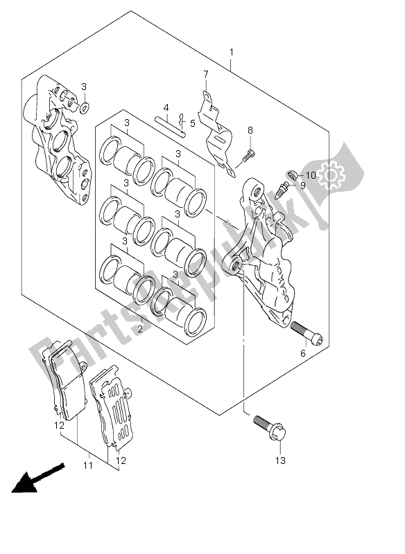 Todas las partes para Pinza Delantera de Suzuki GSF 1200 NS Bandit 2002