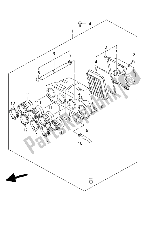 All parts for the Air Cleaner of the Suzuki GSF 600 NS Bandit 2000