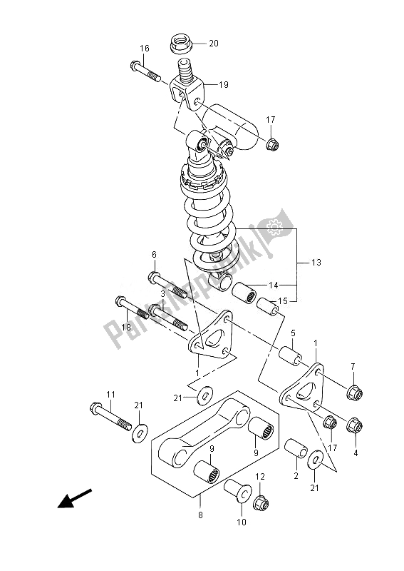 All parts for the Rear Cushion Lever (gsx-r750uf) of the Suzuki GSX R 750 2014