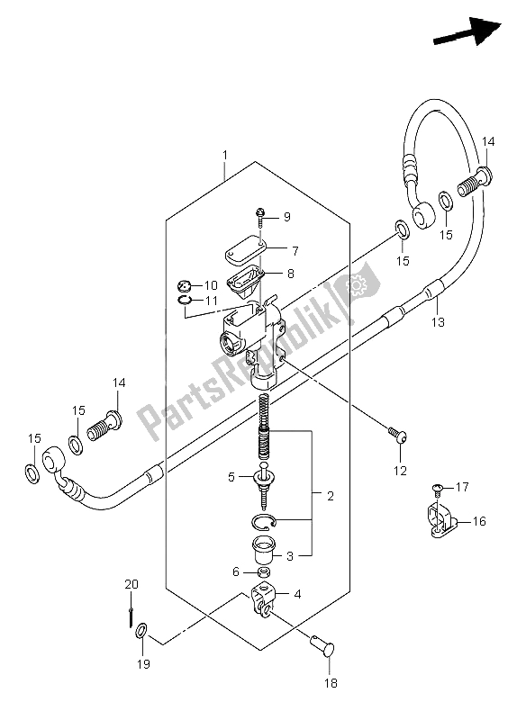 Tutte le parti per il Pompa Freno Posteriore del Suzuki RM Z 450 2005