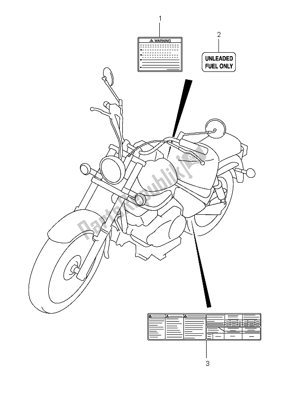 Tutte le parti per il Etichetta del Suzuki VL 250 Intruder 2007