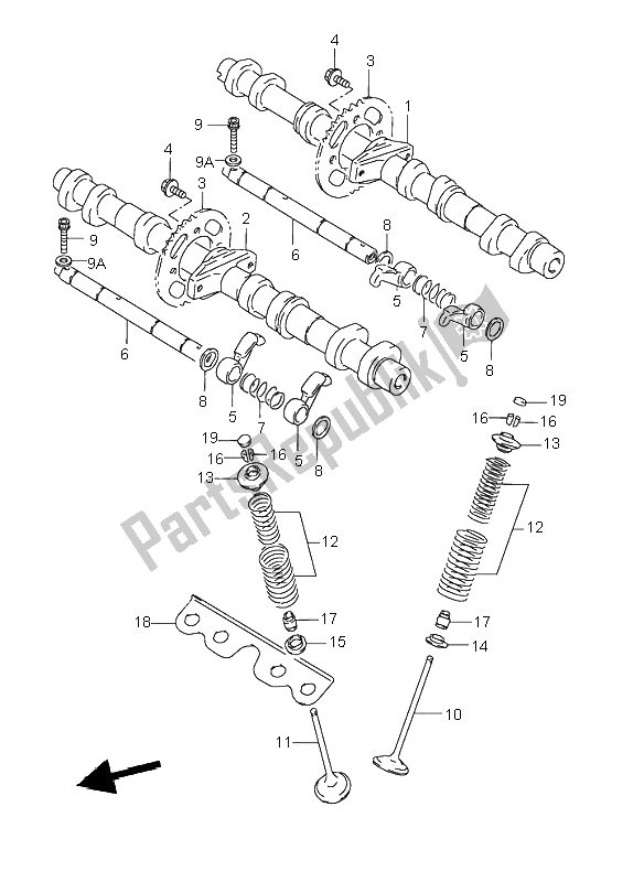 Tutte le parti per il Albero A Camme E Valvola del Suzuki GSX 600F 1996