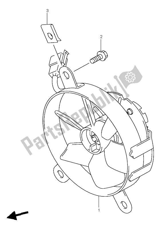 All parts for the Radiator Fan of the Suzuki DR Z 400S 2001