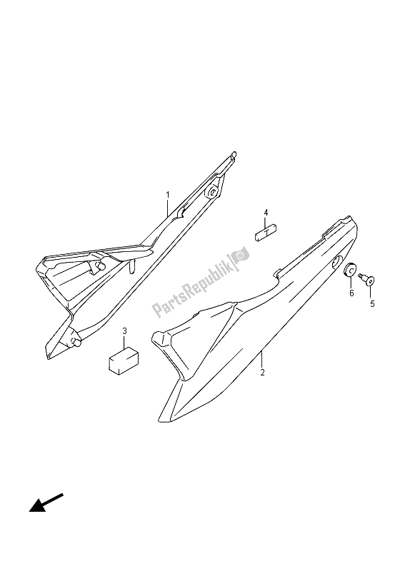 Alle onderdelen voor de Frame Afdekking van de Suzuki GSX 1250 FA 2015