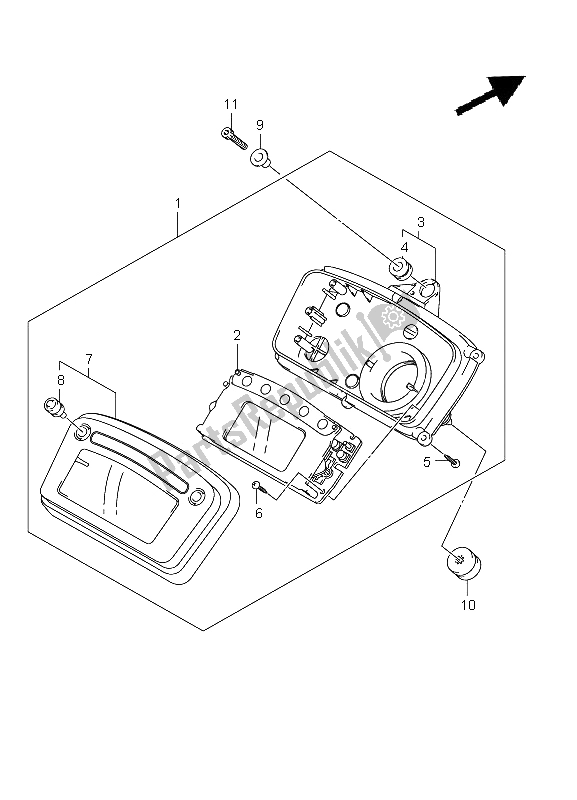 All parts for the Speedometer (lt-a750pz P33) of the Suzuki LT A 750 XPZ Kingquad AXI 4X4 2011