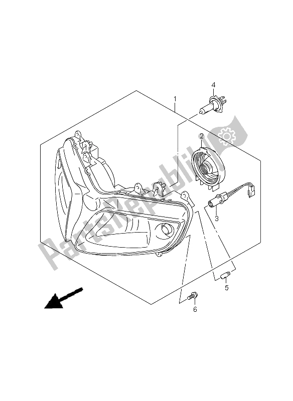 All parts for the Headlamp (sv650s-sa-su-sua) of the Suzuki SV 650 Nsnasa 2008