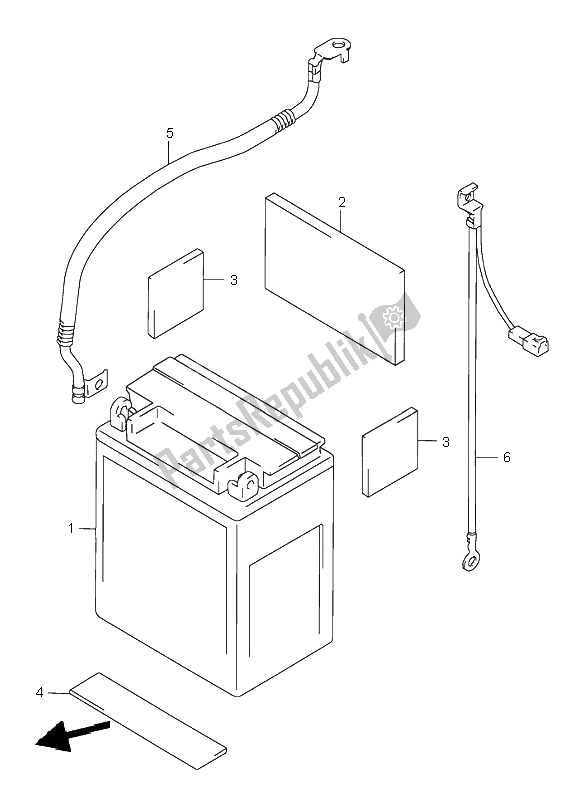 All parts for the Battery of the Suzuki VL 1500 Intruder LC 2003