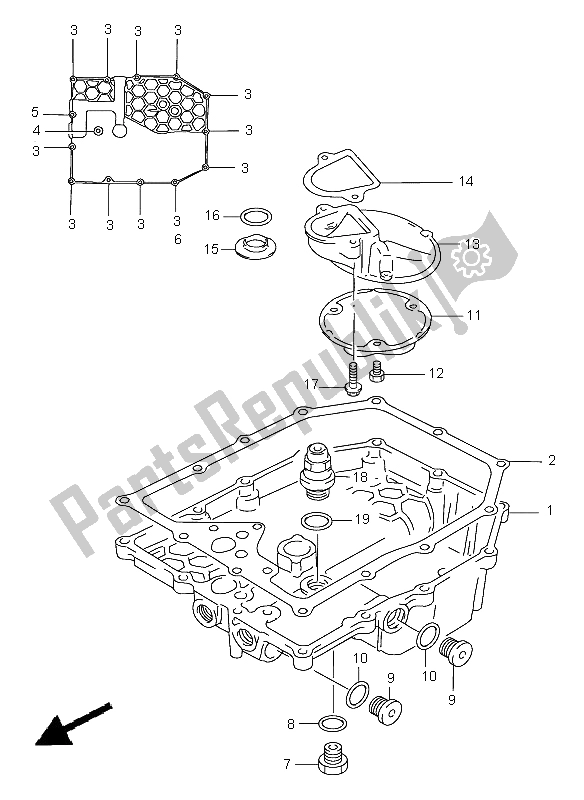 Todas las partes para Colector De Aceite de Suzuki GSF 1200 Nssa Bandit 1998