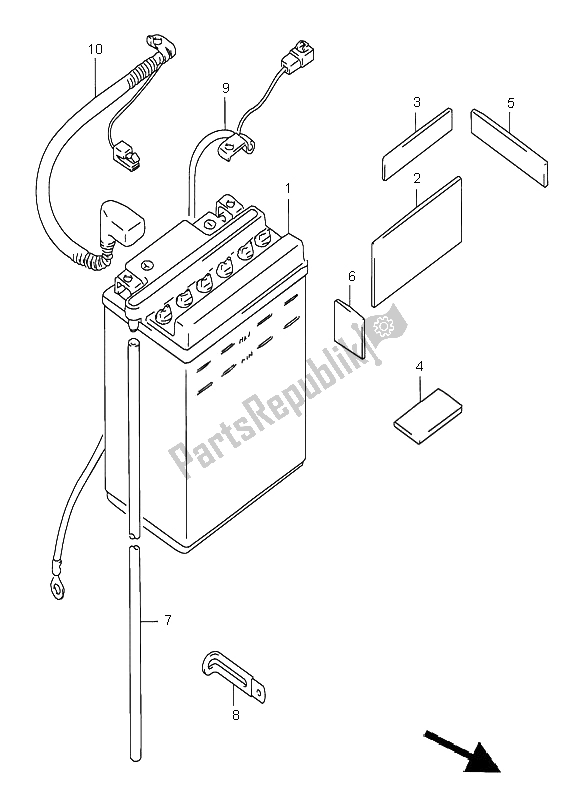 All parts for the Battery of the Suzuki LS 650 Savage 1996