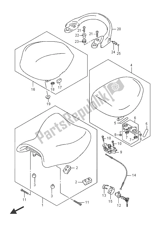 Wszystkie części do Siedzenie Suzuki GSX 1300 RA Hayabusa 2016
