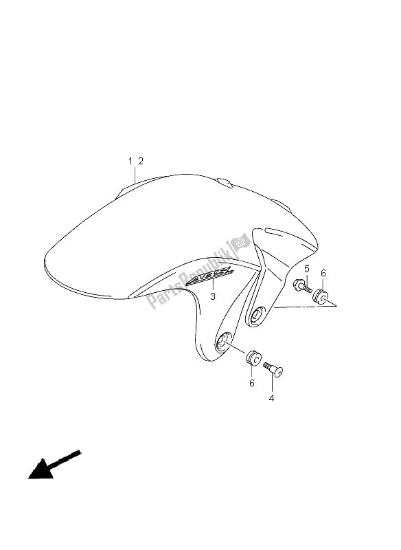 All parts for the Front Fender of the Suzuki SFV 650A Gladius 2009