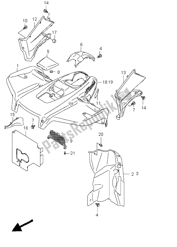 Toutes les pièces pour le Garde-boue Avant du Suzuki LT A 750X Kingquad AXI 4X4 Limited 2008