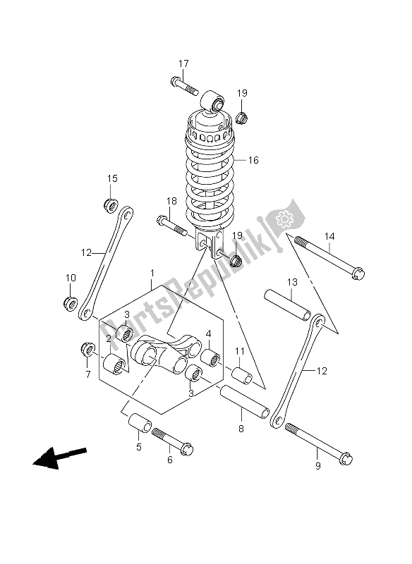 All parts for the Rear Cushion Lever of the Suzuki GSF 1250 Nsnasa Bandit 2008