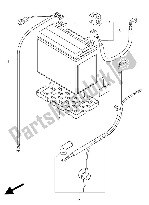 Todas as partes de Bateria (sv1000s-s1-s2) do Suzuki SV 1000 NS 2003