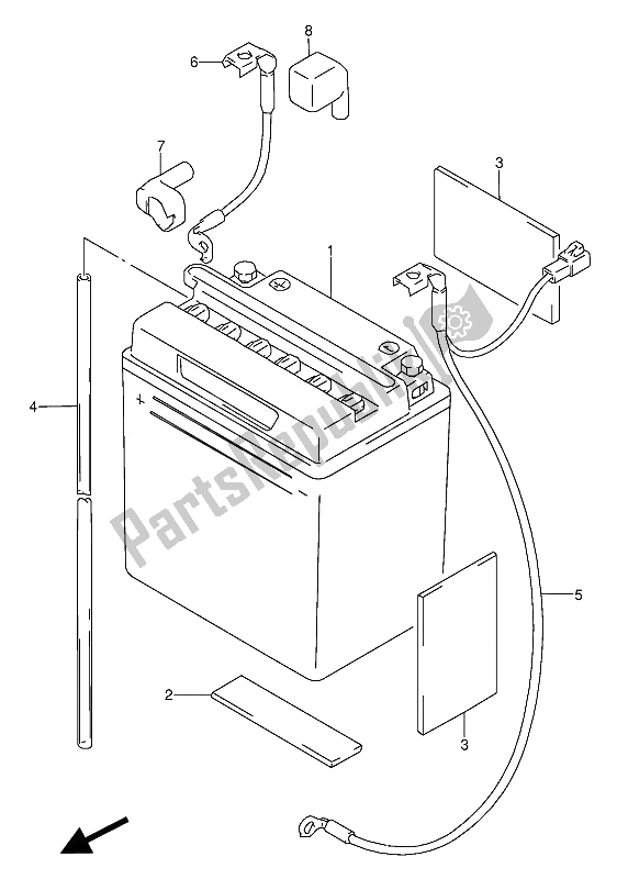 Toutes les pièces pour le Batterie du Suzuki GS 500 EU 1990