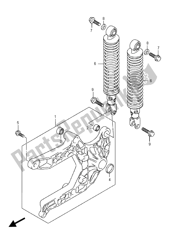 Tutte le parti per il Forcellone Posteriore del Suzuki UH 200A Burgman 2015