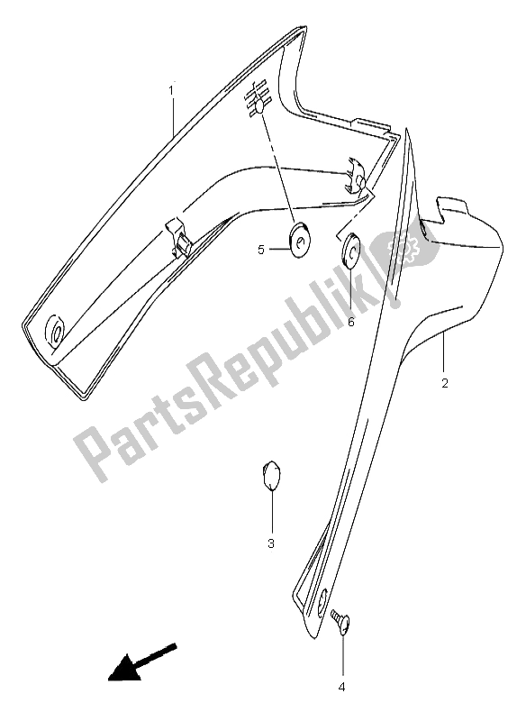 Tutte le parti per il Copertura Del Telaio del Suzuki DL 1000 V Strom 2004