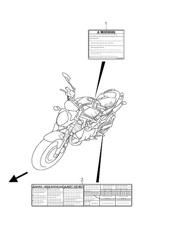 Toutes les pièces pour le étiquette (sfv650u E24) du Suzuki SFV 650A Gladius 2011