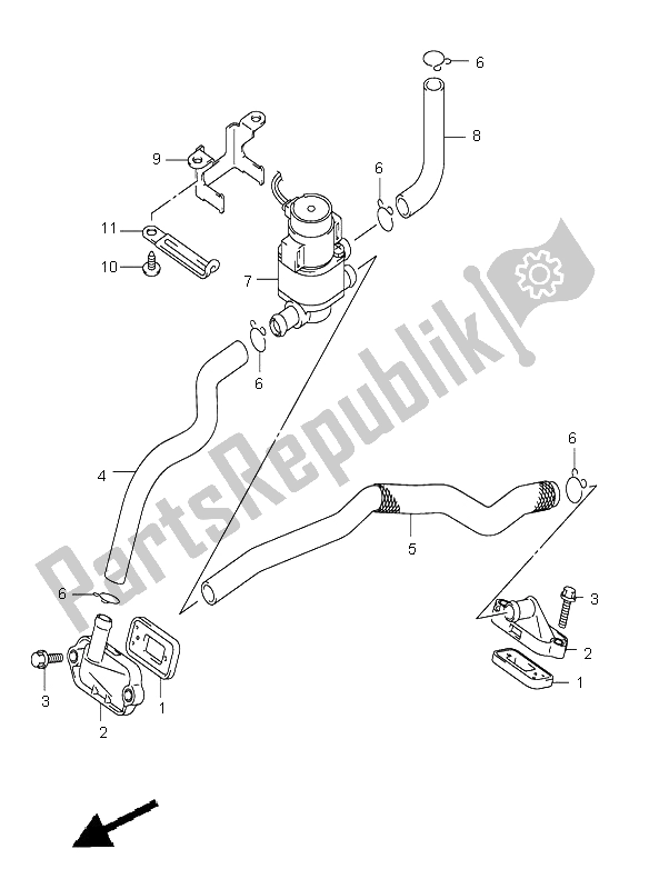 All parts for the 2nd Air of the Suzuki SV 1000 NS 2003