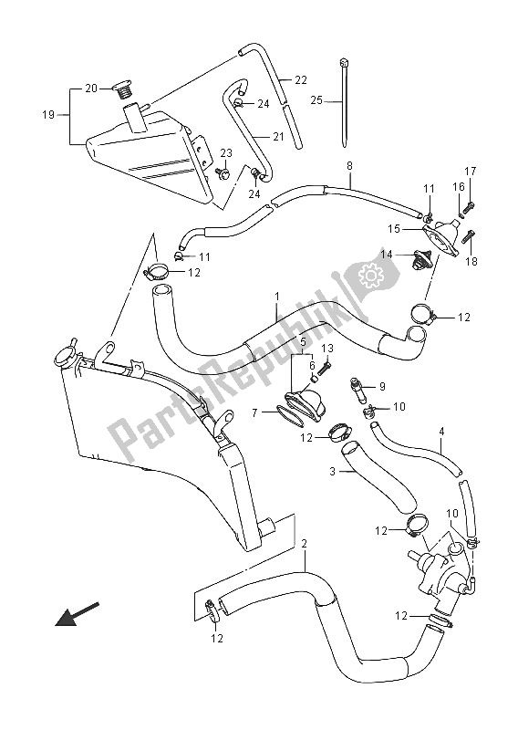 Todas las partes para Manguera Del Radiador de Suzuki GSX 1300 RA Hayabusa 2016