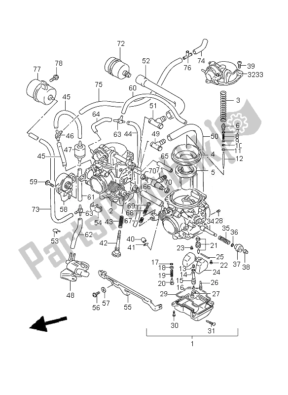 Alle onderdelen voor de Carburator van de Suzuki GS 500 EF 2007