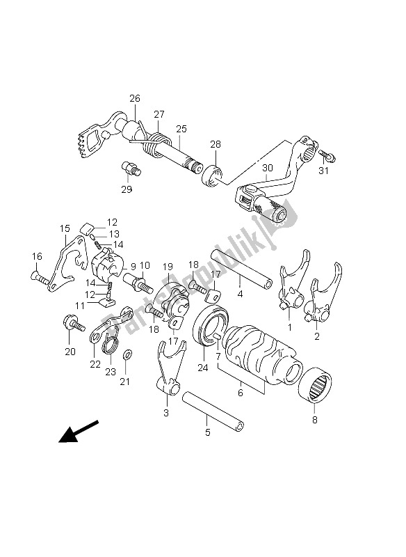 All parts for the Gear Shifting of the Suzuki RM 85 SW LW 2012