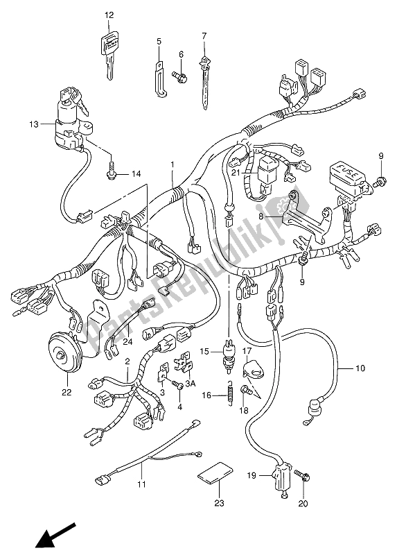 Tutte le parti per il Cablaggio Elettrico del Suzuki GSX R 1100W 1993