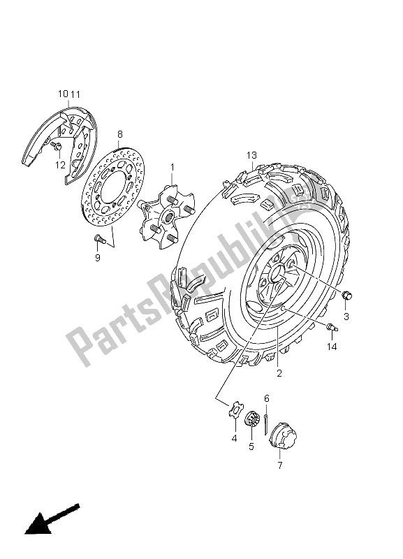 All parts for the Front Wheel of the Suzuki LT A 750 XPZ Kingquad AXI 4X4 2011