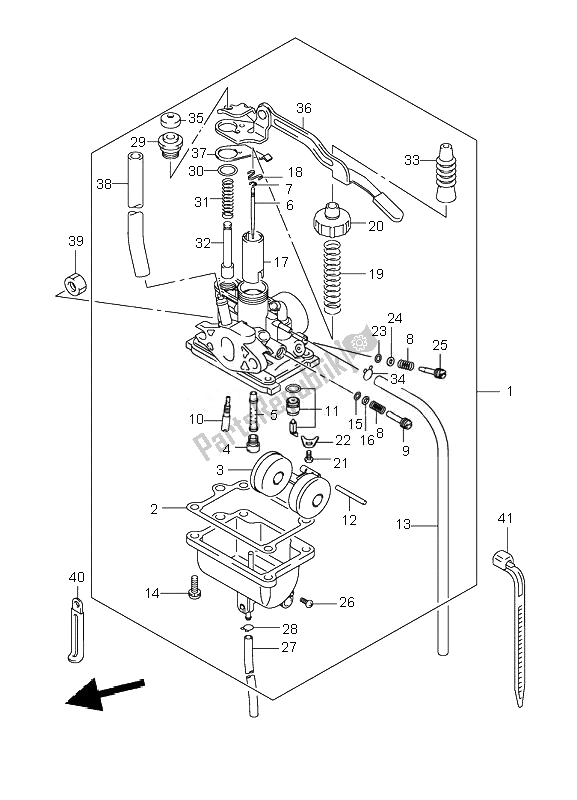 All parts for the Carburetor of the Suzuki LT Z 50 4T Quadsport 2010