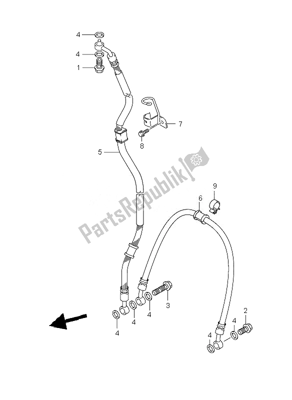 All parts for the Front Brake Hose of the Suzuki GSX R 1000 2007