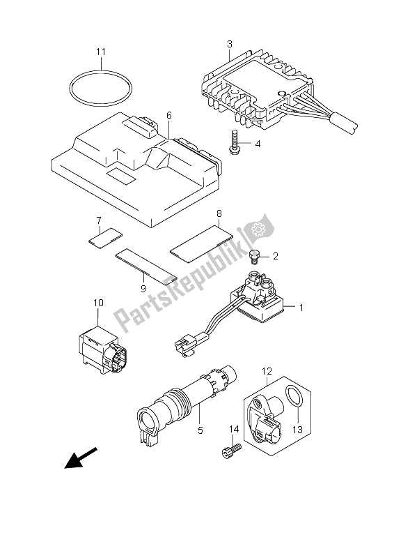 All parts for the Electrical of the Suzuki AN 650A Burgman Executive 2006