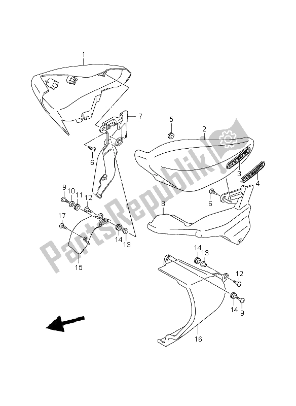Todas las partes para Cubierta Lateral de Suzuki VZR 1800R M 1800 Intruder 2006