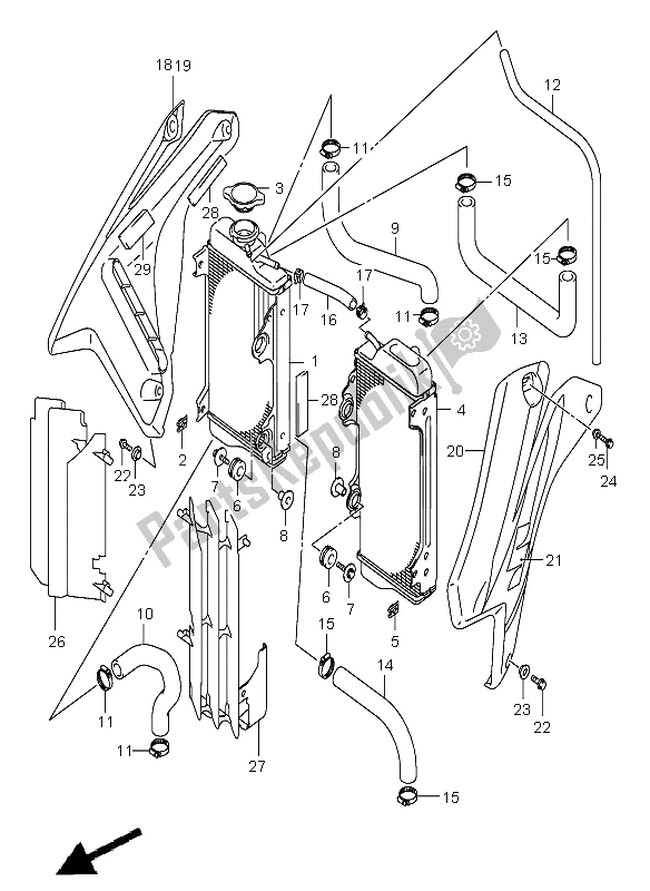 Tutte le parti per il Termosifone del Suzuki RM Z 450 2005