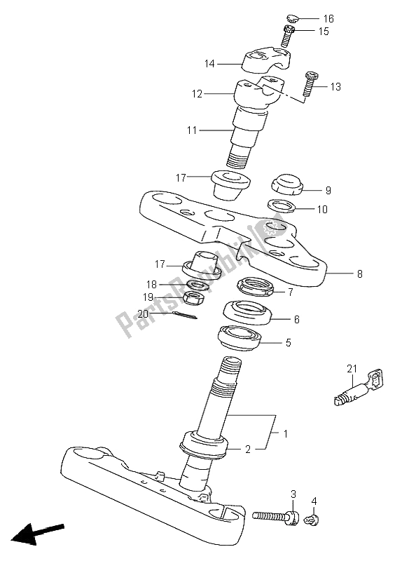 Tutte le parti per il Gambo Dello Sterzo del Suzuki VS 800 Intruder 1995