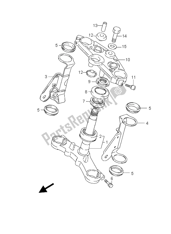 Tutte le parti per il Gambo Dello Sterzo del Suzuki GS 500 2003