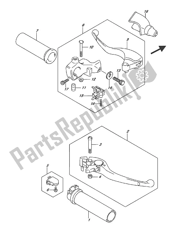 Tutte le parti per il Leva Della Maniglia del Suzuki VL 1500 BT Intruder 2016