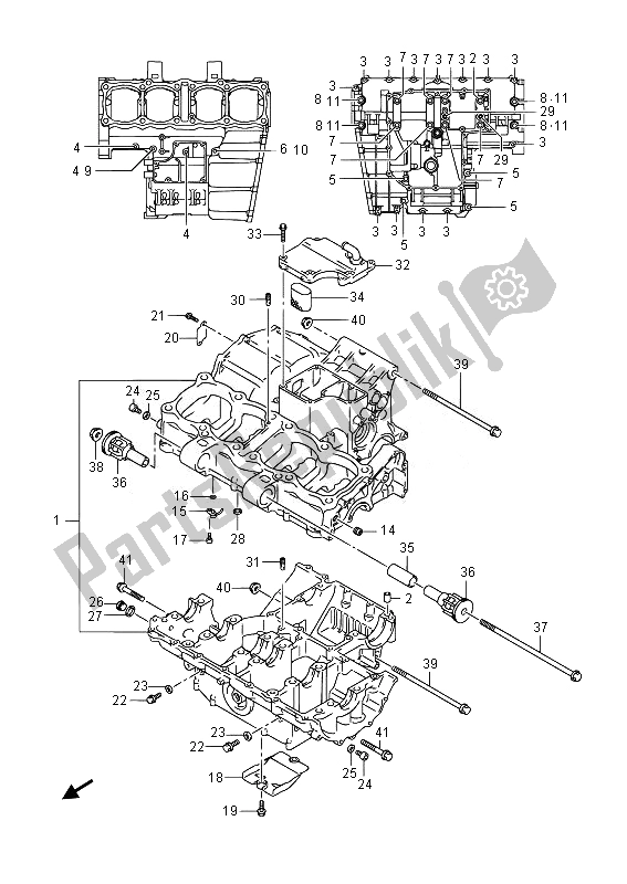 Todas las partes para Caja Del Cigüeñal de Suzuki GSF 1250 SA Bandit 2014