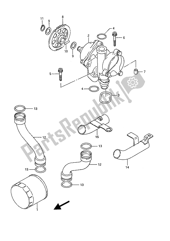 Tutte le parti per il Pompa Dell'olio del Suzuki GSX 1100F 1992