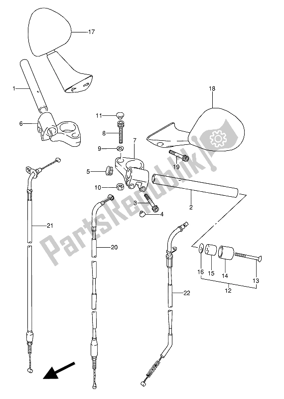 Tutte le parti per il Manubrio del Suzuki GSX 600 FUU2 1991