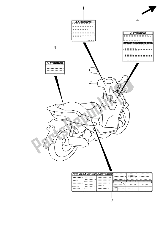 Alle onderdelen voor de Etiket van de Suzuki UX 125 Sixteen 2008