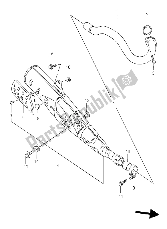 Tutte le parti per il Silenziatore del Suzuki DR 125 SE 2001