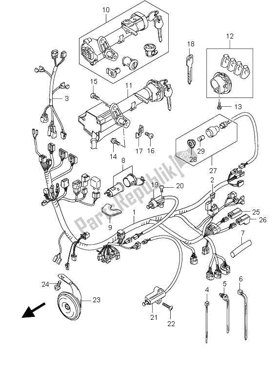 All parts for the Wiring Harness of the Suzuki UH 200 Burgman 2009