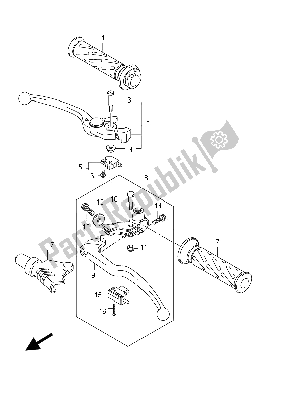 Wszystkie części do D? Wignia Klamki Suzuki SFV 650A Gladius 2012