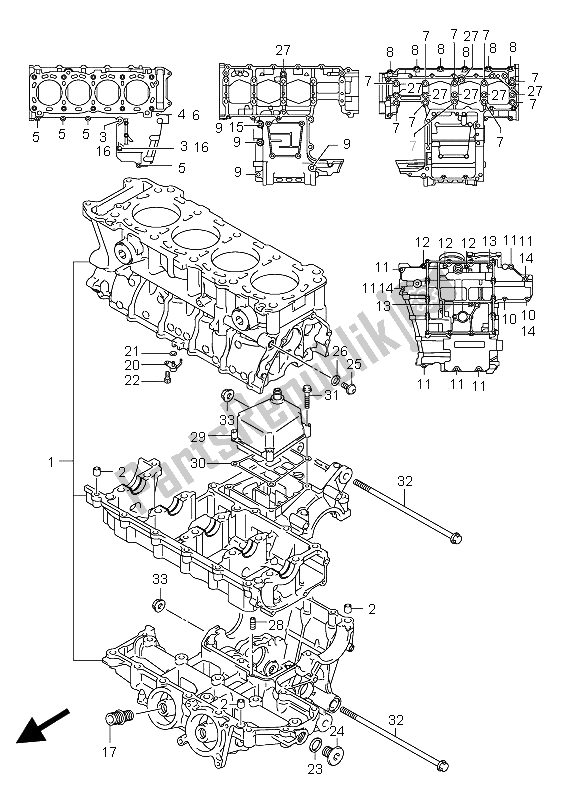 Tutte le parti per il Carter del Suzuki GSX R 750X 2005