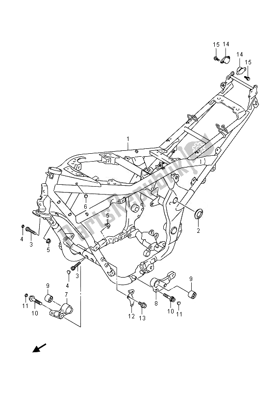 All parts for the Frame of the Suzuki GSF 1250 SA Bandit 2014