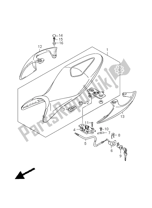 All parts for the Seat of the Suzuki SFV 650A Gladius 2010