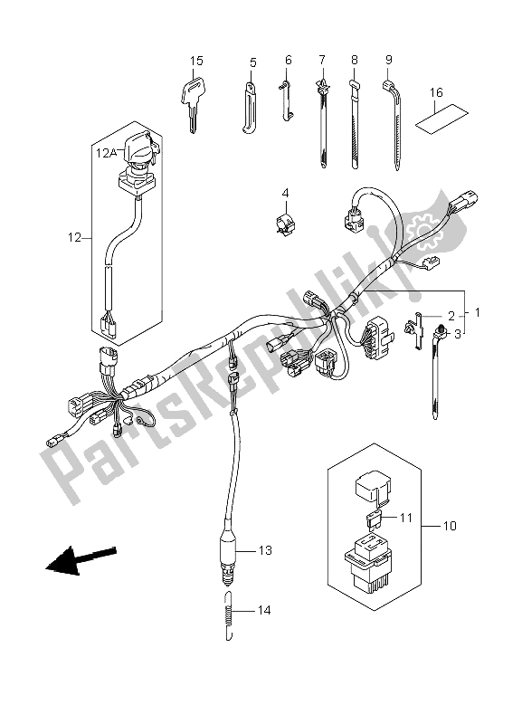 Todas as partes de Chicote De Fiação do Suzuki LT Z 400 Quadsport 2006