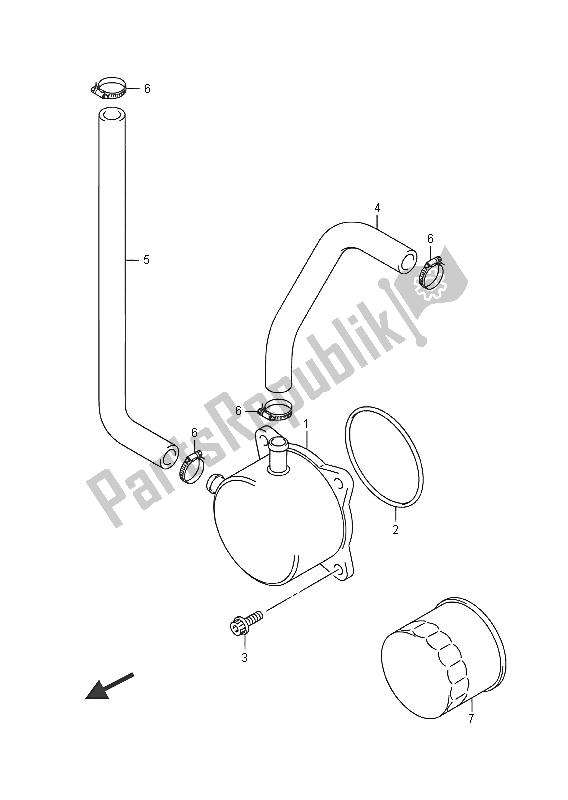 All parts for the Oil Cooler of the Suzuki GSX R 750 2016