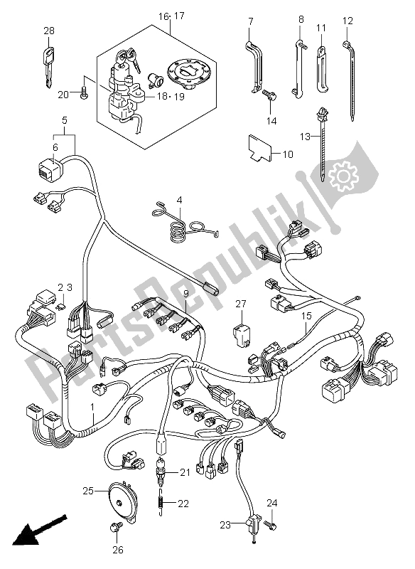 Tutte le parti per il Cablaggio Elettrico del Suzuki GSX R 600 2002