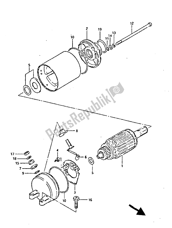 Todas las partes para Motor De Arranque de Suzuki GS 450S 1985